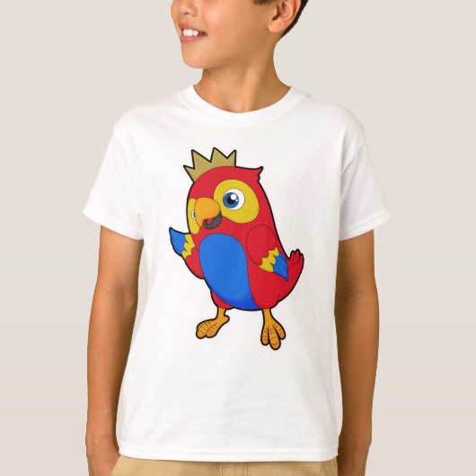 Parrot als koning met kroon t-shirt (Voorkant)