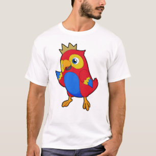Parrot als koning met kroon t-shirt