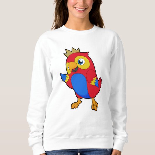 Parrot als koning met kroon trui (Voorkant)