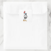 Parrot als muzikant met zonnebril vierkante sticker (Tas)