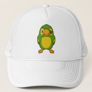 Parrot als Piraat met Eyepatch Trucker Pet