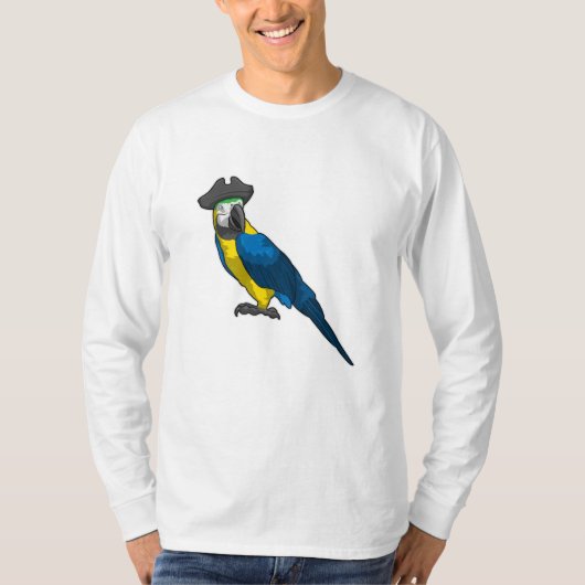 Parrot als Piraat met Pet T-shirt (Voorkant)
