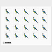 Parrot als Piraat met Pet Vierkante Sticker (Vel)
