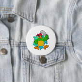 Parrot als piraat met zwaard ronde button 7,6 cm (In situ)