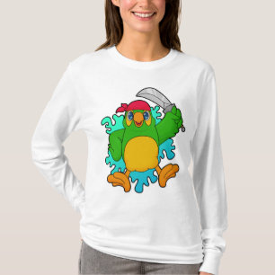 Parrot als piraat met zwaard t-shirt