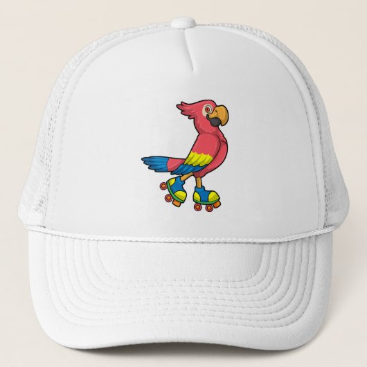 Parrot als Skater met Roller-schaatsen Trucker Pet (Voorkant)