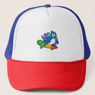 Parrot als Skater met skateboard Trucker Pet