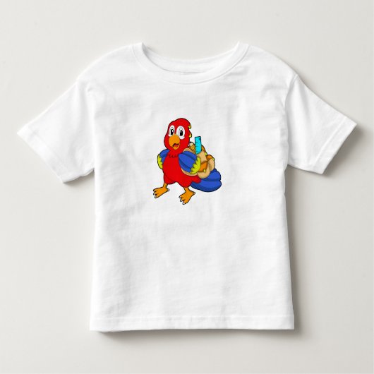 Parrot als student met rugzak kinder shirts (Voorkant)