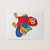 Parrot als student met rugzak legpuzzel (Horizontaal)
