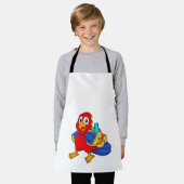 Parrot als student met rugzak schort (Gedragen)