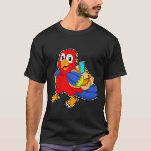 Parrot als student met rugzak t-shirt