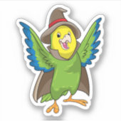 Parrot als Tovenaar met Pet Sticker (Voorkant)