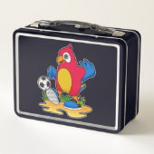 Parrot als voetbalspeler met Voetbal (Achterkant)