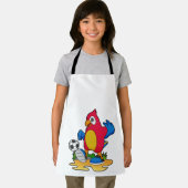 Parrot als voetbalspeler met Voetbal Schort (Insitu)