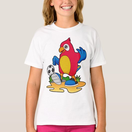 Parrot als voetbalspeler met Voetbal T-shirt (Voorkant)