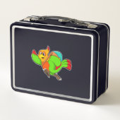 Parrot als wandelaar met rugzak (Achterkant)