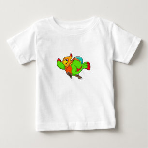 Parrot als wandelaar met rugzak