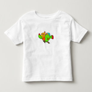 Parrot als wandelaar met rugzak kinder shirts