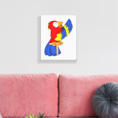Parrot als zanger met microfoon canvas afdruk (Insitu (Woonkamer))