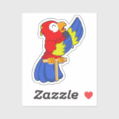 Parrot als zanger met microfoon sticker (Vel)
