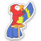 Parrot als zanger met microfoon sticker (Voorkant)