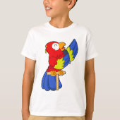 Parrot als zanger met microfoon t-shirt (Voorkant)