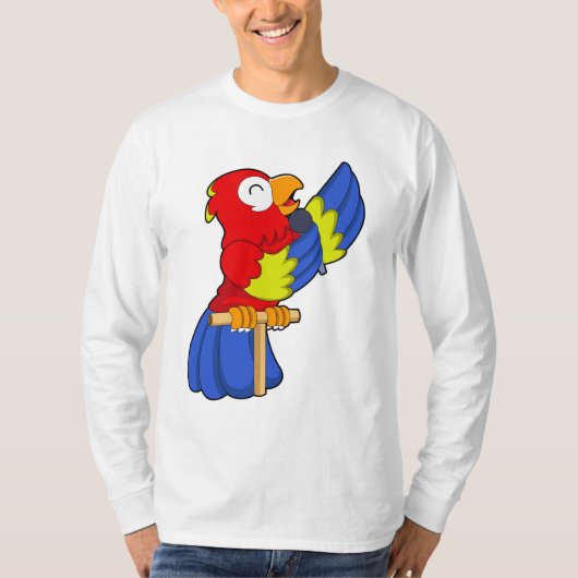 Parrot als zanger met microfoon t-shirt (Voorkant)