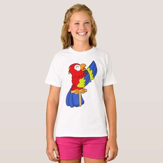 Parrot als zanger met microfoon t-shirt (Voorkant volledig)
