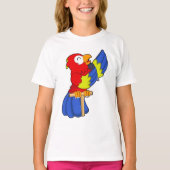 Parrot als zanger met microfoon t-shirt (Voorkant)