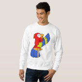 Parrot als zanger met microfoon trui (Voorkant volledig)