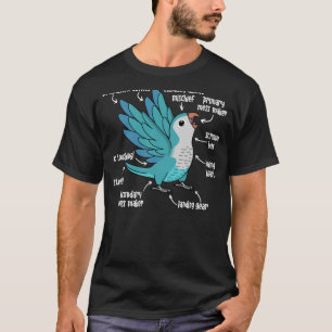 Parrot Anatomie I Blue Monk Paraket Quaker T-shirt