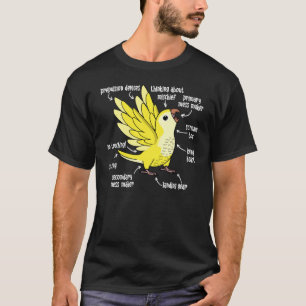 Parrot Anatomie I Yellow Lutino Monk Paraket Quake T-shirt