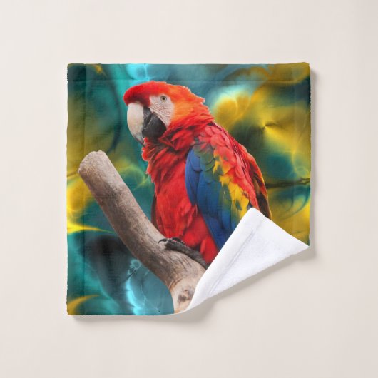 Parrot Art 1 Badkamer Handdoek Set (Wasdoekje)