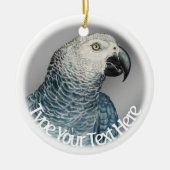 Parrot Art Ornament Custom African Grey Ornament (Voorkant)