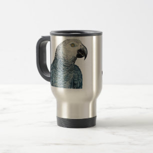 Parrot Art Travel Mug African Grey Travel Mugs Reisbeker
