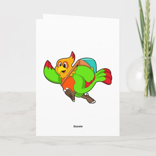 Parrot as Hiker with Backpack Kaart (Achterkant)