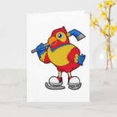 Parrot at Ice hockey with Ice hockey Kaart (Gele Bloem)