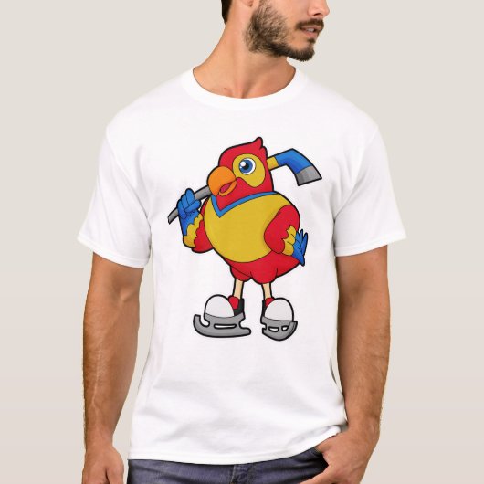 Parrot at Ice hockey with Ice hockey T-shirt (Voorkant)
