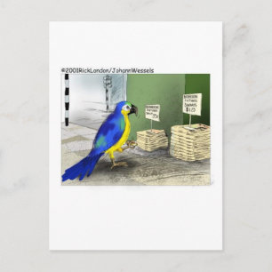 Parrot Bathroom Fixtures Funny Cartoon Gifts Briefkaart