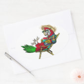 Parrot Beach voorzitter Ovale Sticker (Envelop)