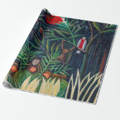 Parrot bij apen in het Oerwoud bos Cadeaupapier (Uitgerold)