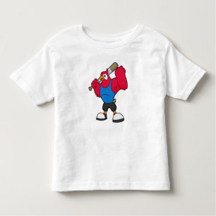 Parrot bij Baseball met honkbalknuppel Kinder Shirts