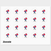 Parrot bij Baseball met honkbalknuppel Ronde Sticker (Vel)