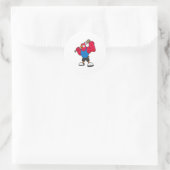 Parrot bij Baseball met honkbalknuppel Ronde Sticker (Tas)