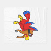 Parrot bij Flying as Pilot Fleece Deken (Voorkant (Horizontaal))