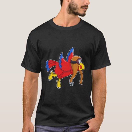 Parrot bij Flying as Pilot T-shirt (Voorkant)