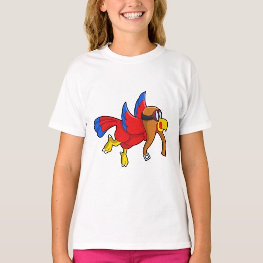 Parrot bij Flying as Pilot T-shirt (Voorkant)