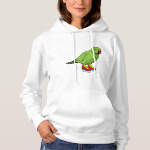Parrot bij ijsschaatsen met ijs-schaatsen hoodie