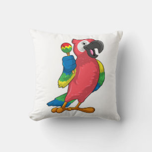 Parrot bij Muziek met Maracas Kussen