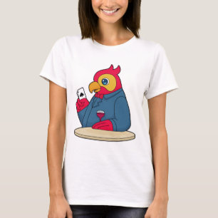 Parrot bij Poker met pokerkaarten T-shirt